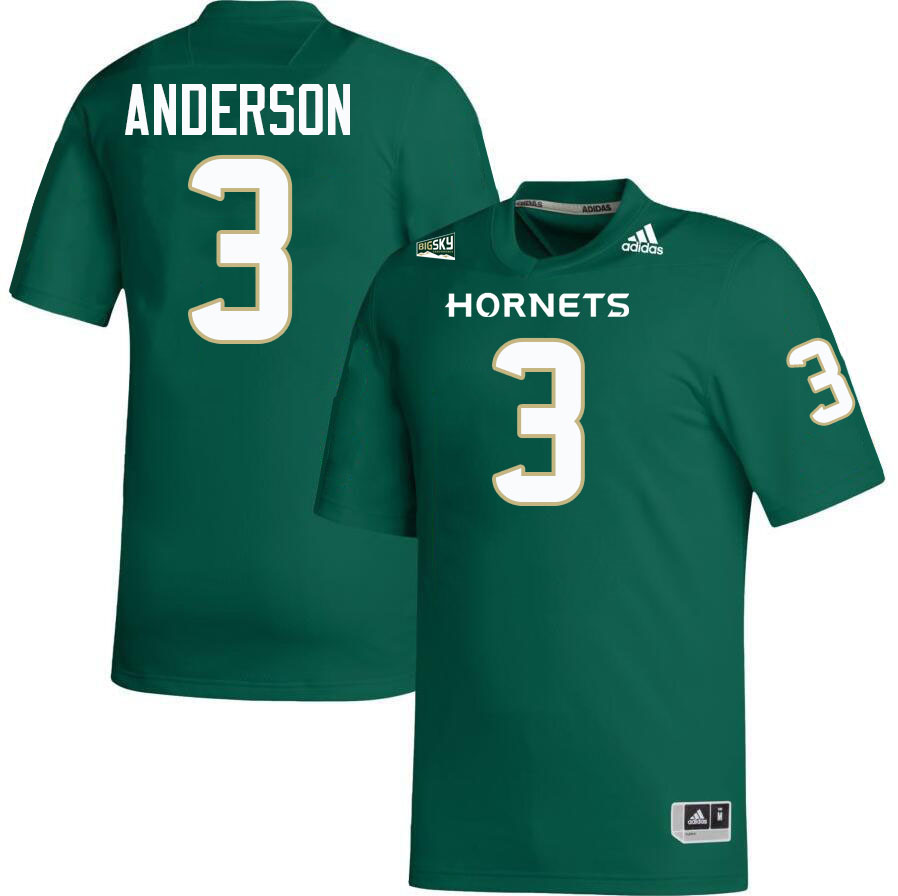 Jordan Anderson SAC State Jersey,Sacramento State Hornets #3 Jordan Anderson Jersey-Green